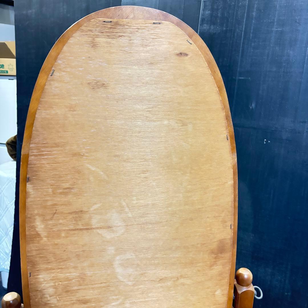 アンティーク 木製オーバルスタンドミラー レトロ