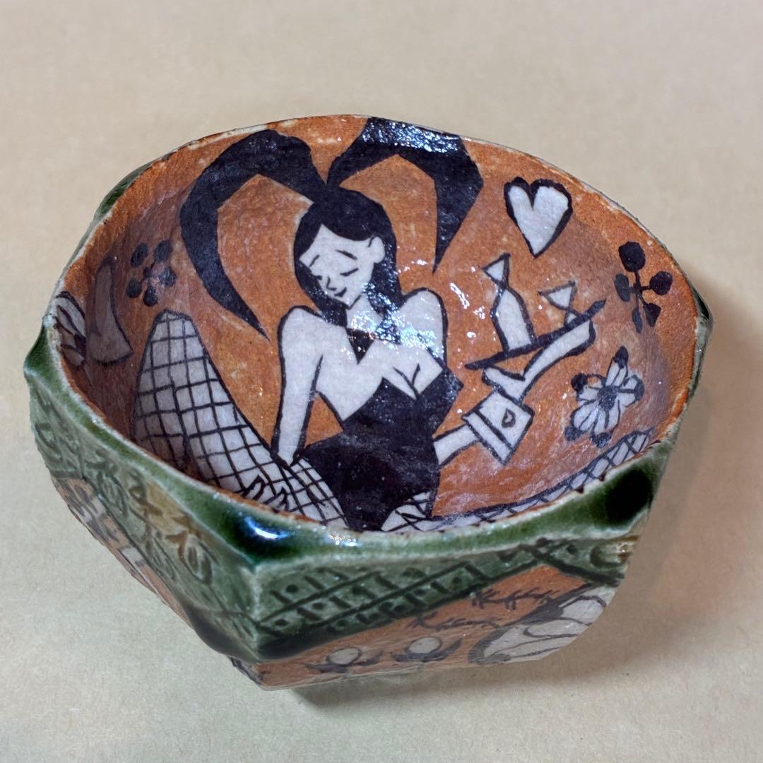 酒器 ぐい呑み 深見文紀 漫画織部 バニーガール