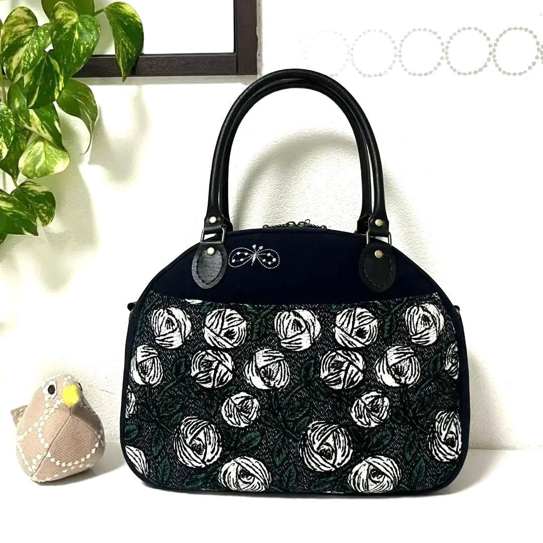 ミナペルホネン　ハンドメイドバッグ　ボストン型バッグ