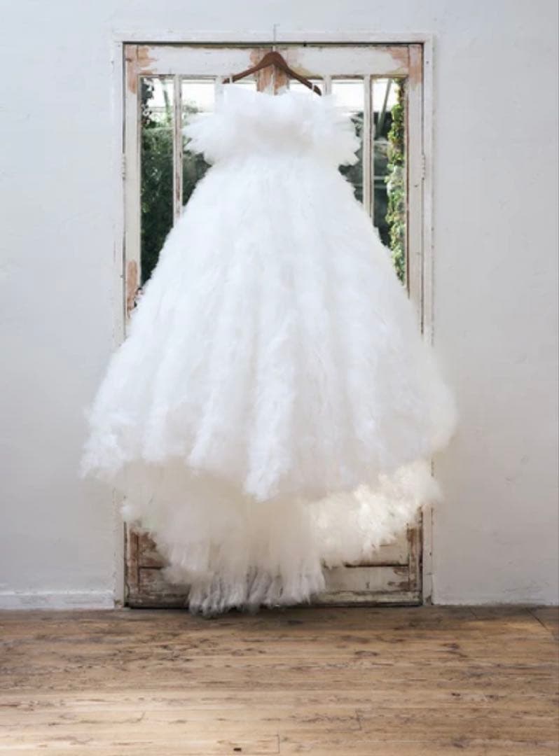 オフショルダー ボリュームフリルドレス (W342)