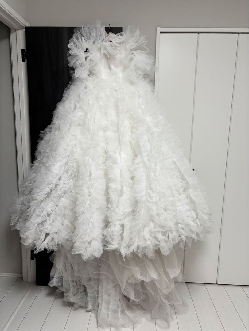 オフショルダー ボリュームフリルドレス (W342)