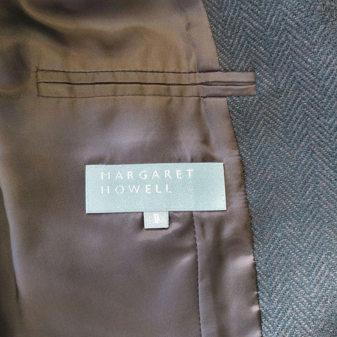 ​【美品】マーガレットハウエル ヘリンボーン ウールジャケット ブラウン M