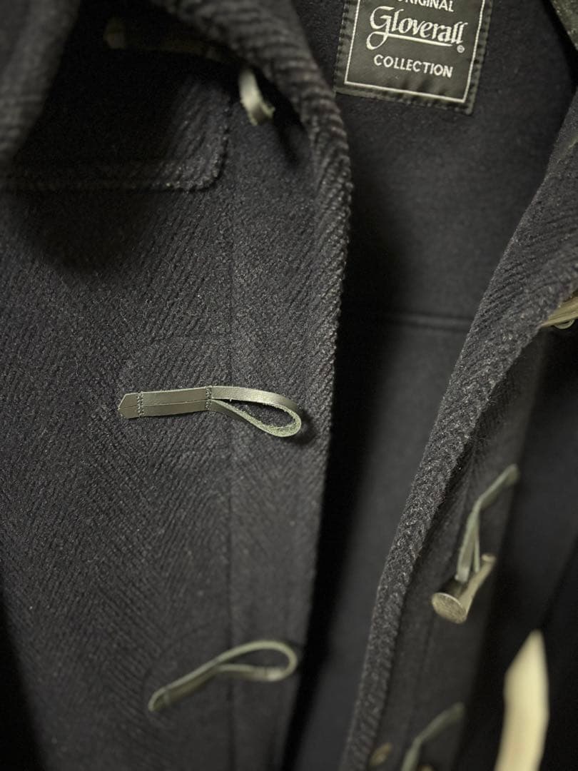 【美品】グローバーオール　キングストン　黒タグ　ダッフルコート　ネイビーカラー