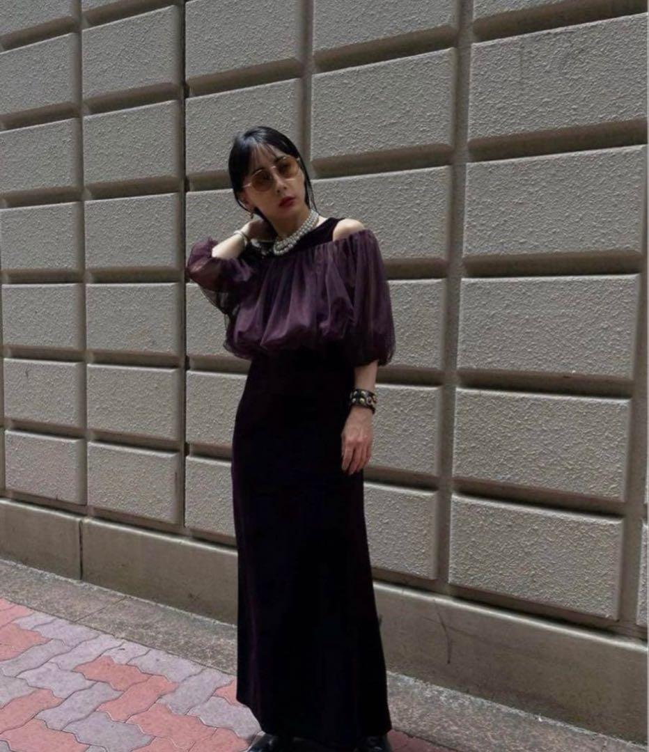 Ameri vintage ベロアドレス