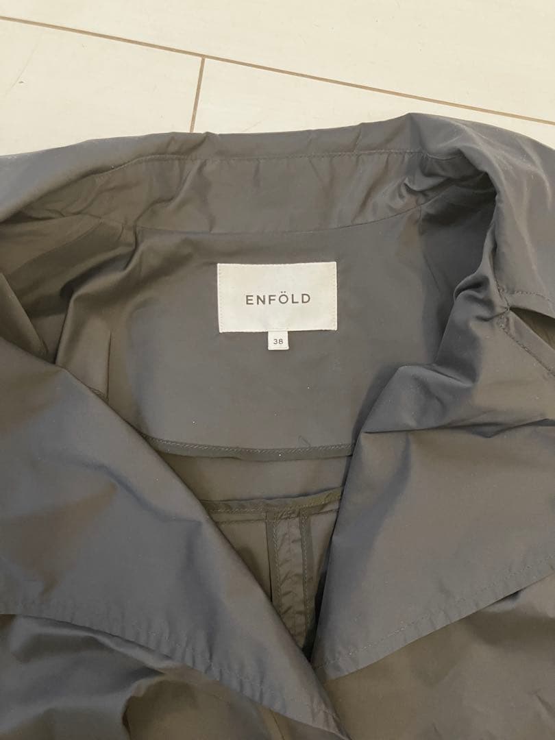 エンフォルド　LIMONTA ビックカラージャケット ショートコートトレンチ