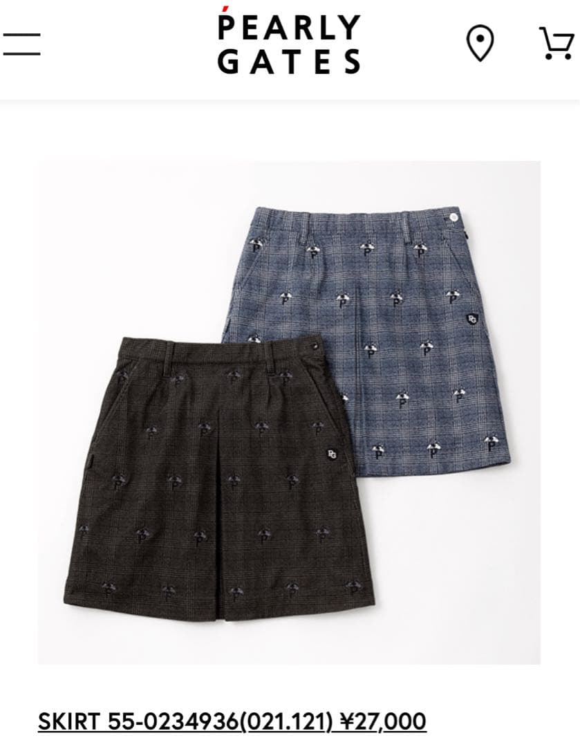 美品【PEARLY GATES×SNOOPY】グレンチェック ゴルフスカート 1