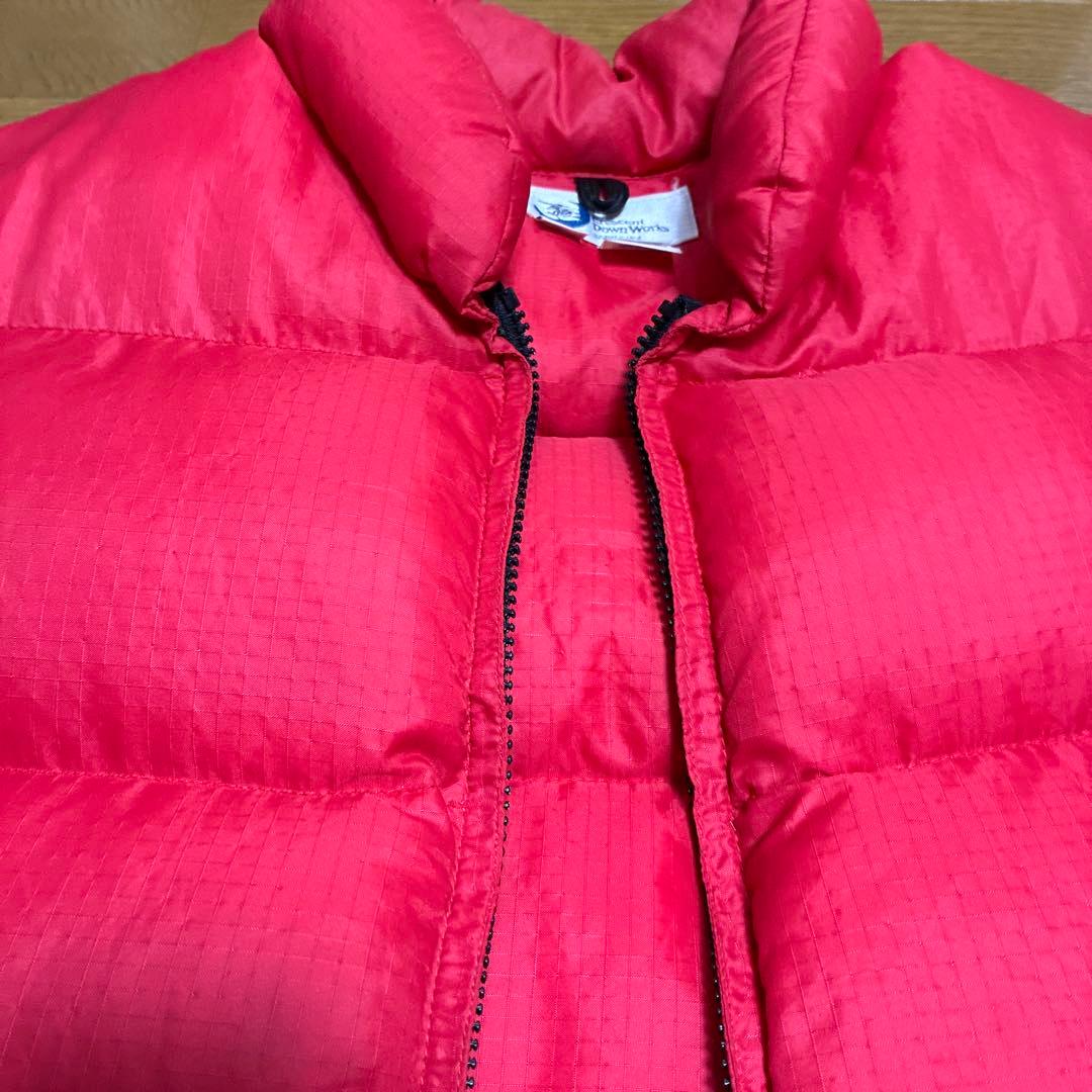 クレセントダウンワークス リップストップダウンベスト レッド Lジップアップ