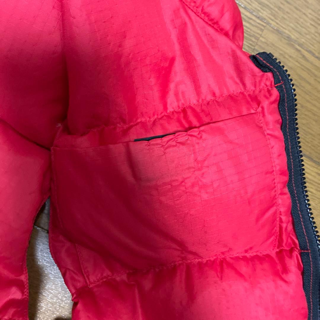 クレセントダウンワークス リップストップダウンベスト レッド Lジップアップ