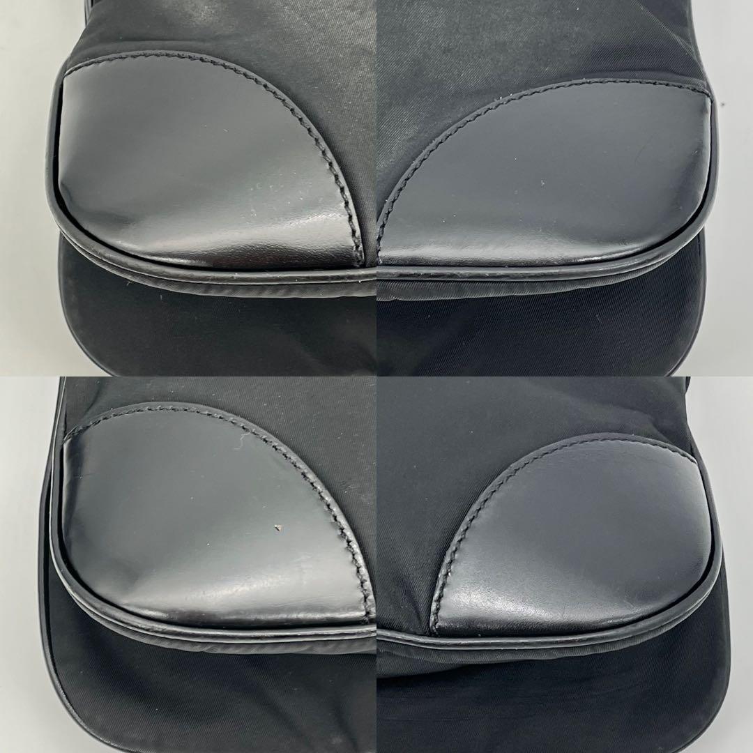 PRADA ショルダーバッグ 斜めがけ トライアングルロゴ テスートナイロン 黒