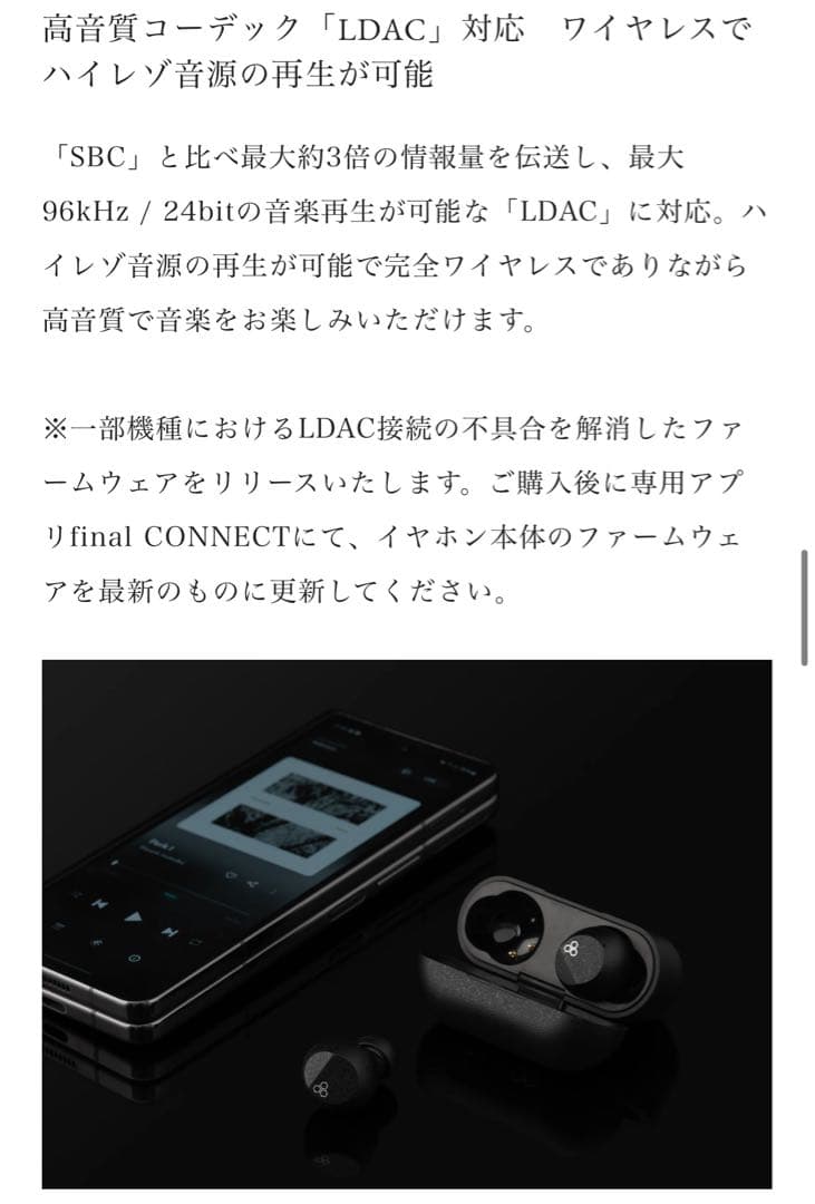 最安値　final ZE3000SV ブラック 完全ワイヤレスイヤフォン