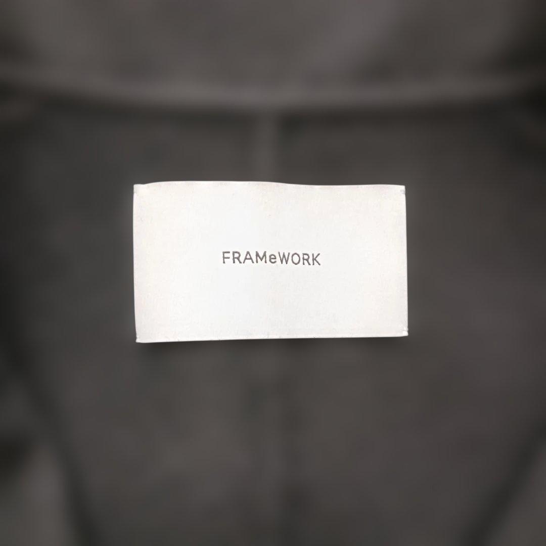 フレームワークハミルトンリバーテーラードコート2024年黒38オーバーサイズ近年