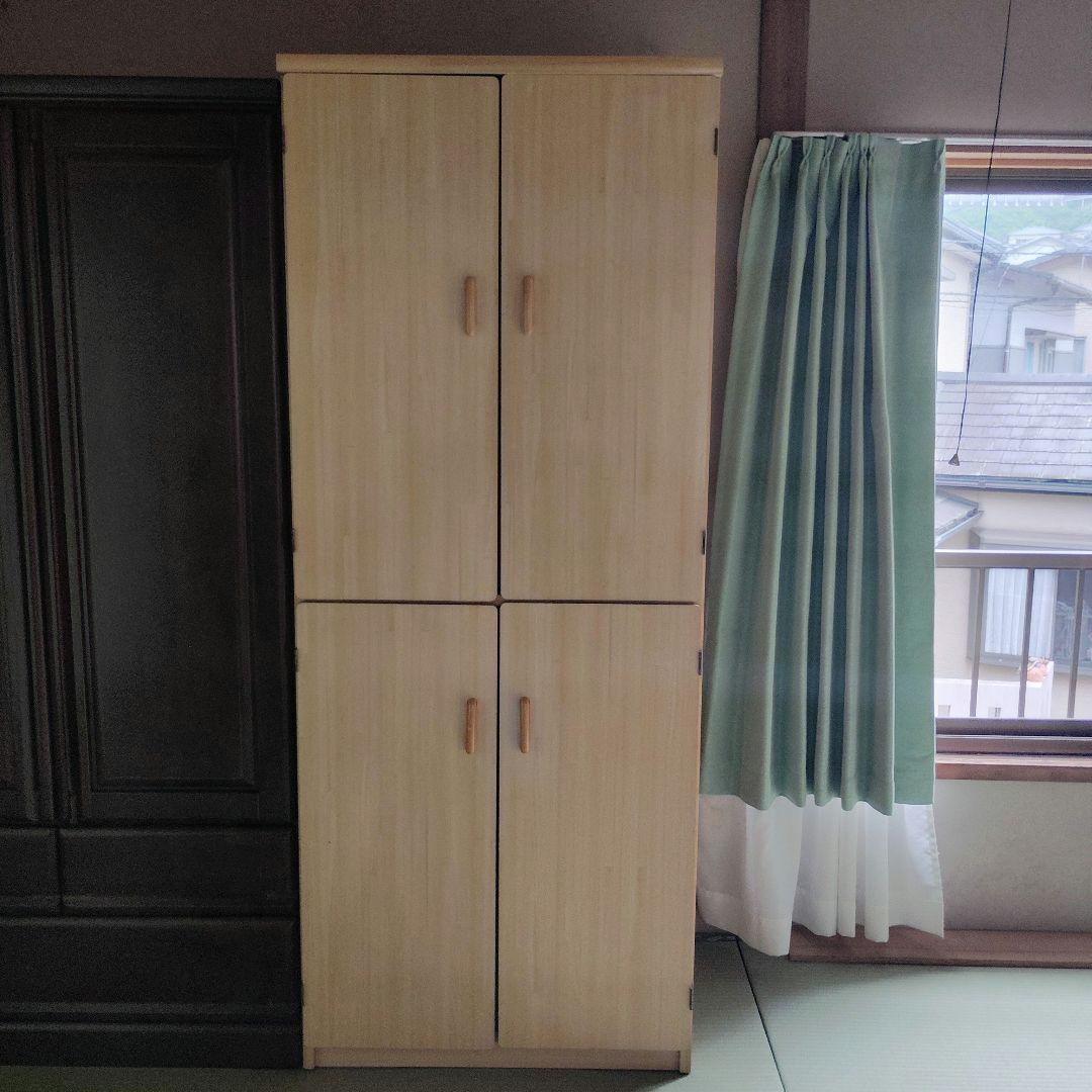 衣類収納ケース ライトベージュ ハンガーバー付き