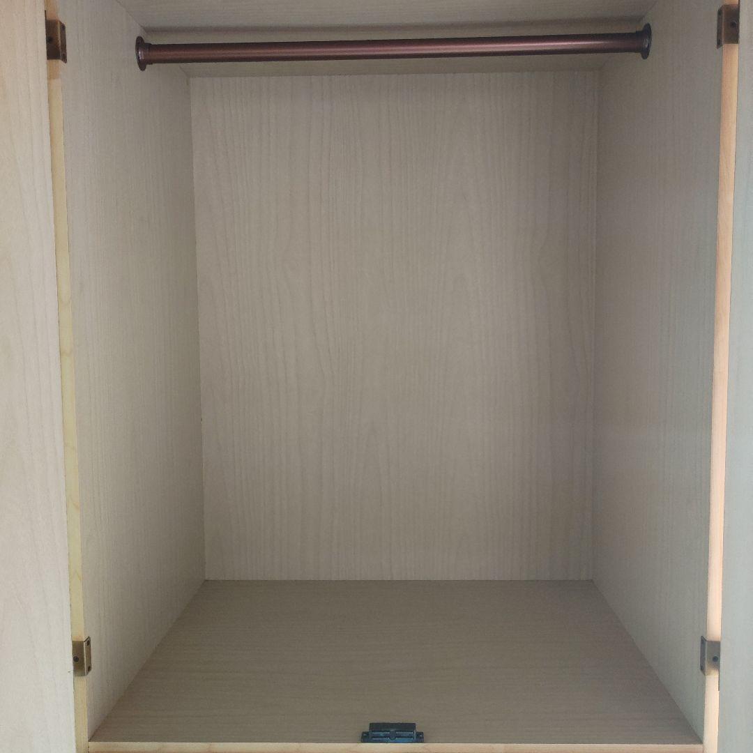 衣類収納ケース ライトベージュ ハンガーバー付き