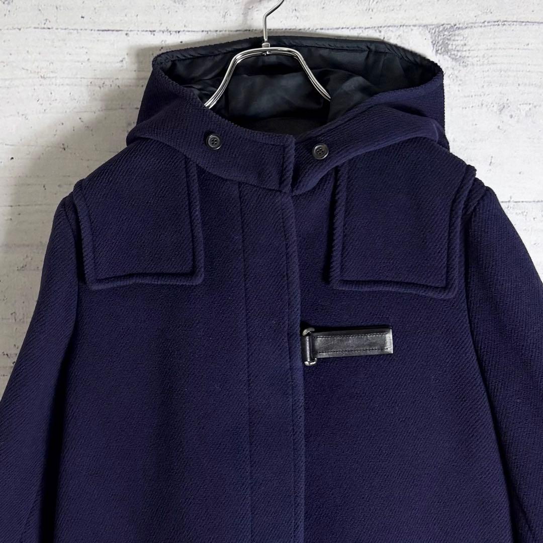 極美品✨PRADA ダブルフェイス レザーベルト フード コート 42