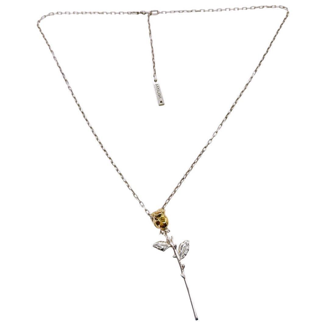 【美品】アンブッシュ ローズ ネックレス シルバー 925 日本製 箱付き 刻印