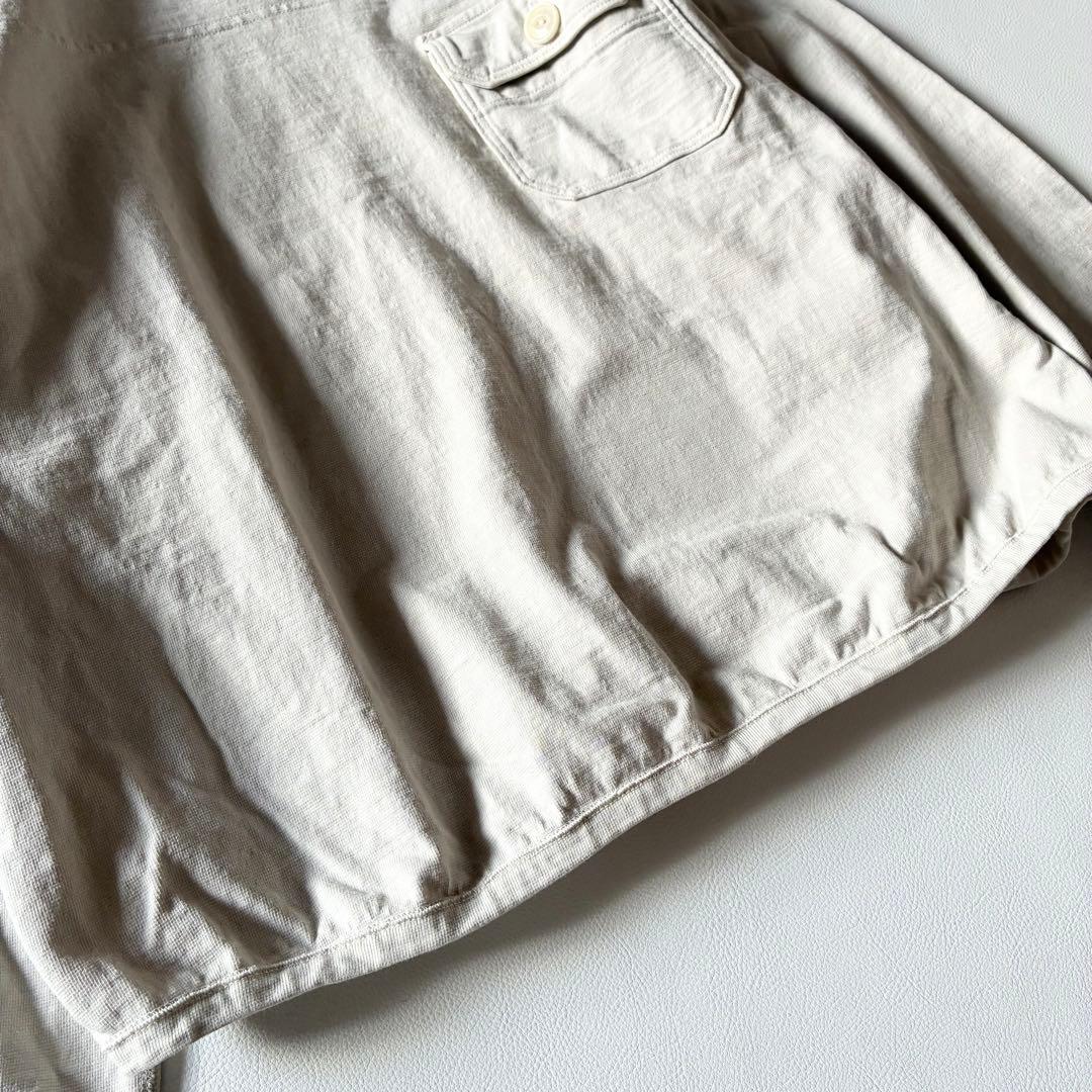 45R　現行　でこぼこ天竺の908アウターTシャツ　刺繍入　アンティークホワイト