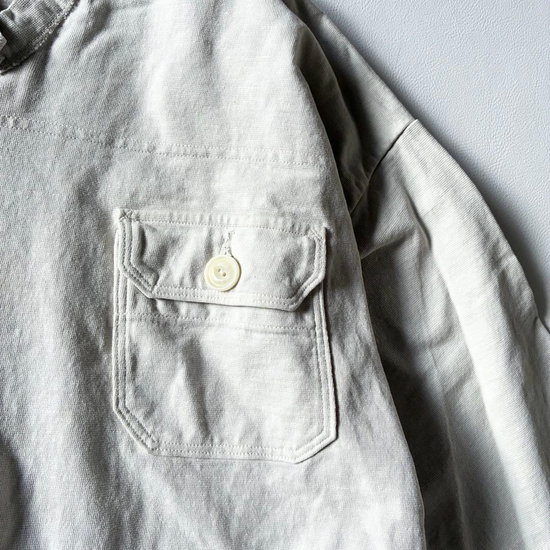 45R　現行　でこぼこ天竺の908アウターTシャツ　刺繍入　アンティークホワイト