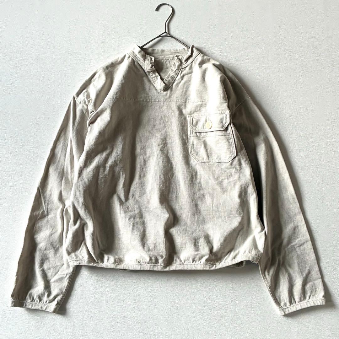 45R　現行　でこぼこ天竺の908アウターTシャツ　刺繍入　アンティークホワイト