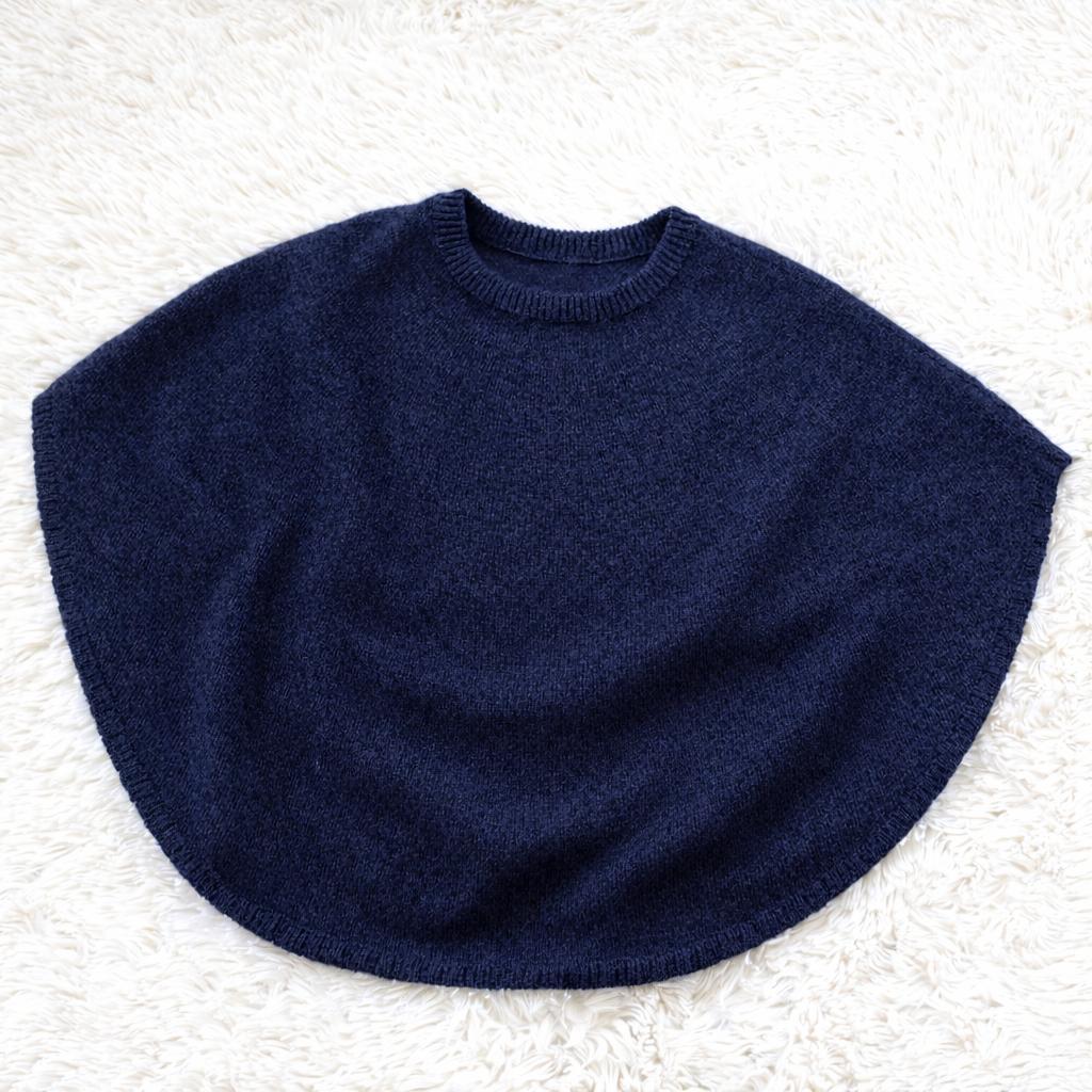 1050 中川政七商店 重ね着するポンチョケープ アルパカ混 ネイビー