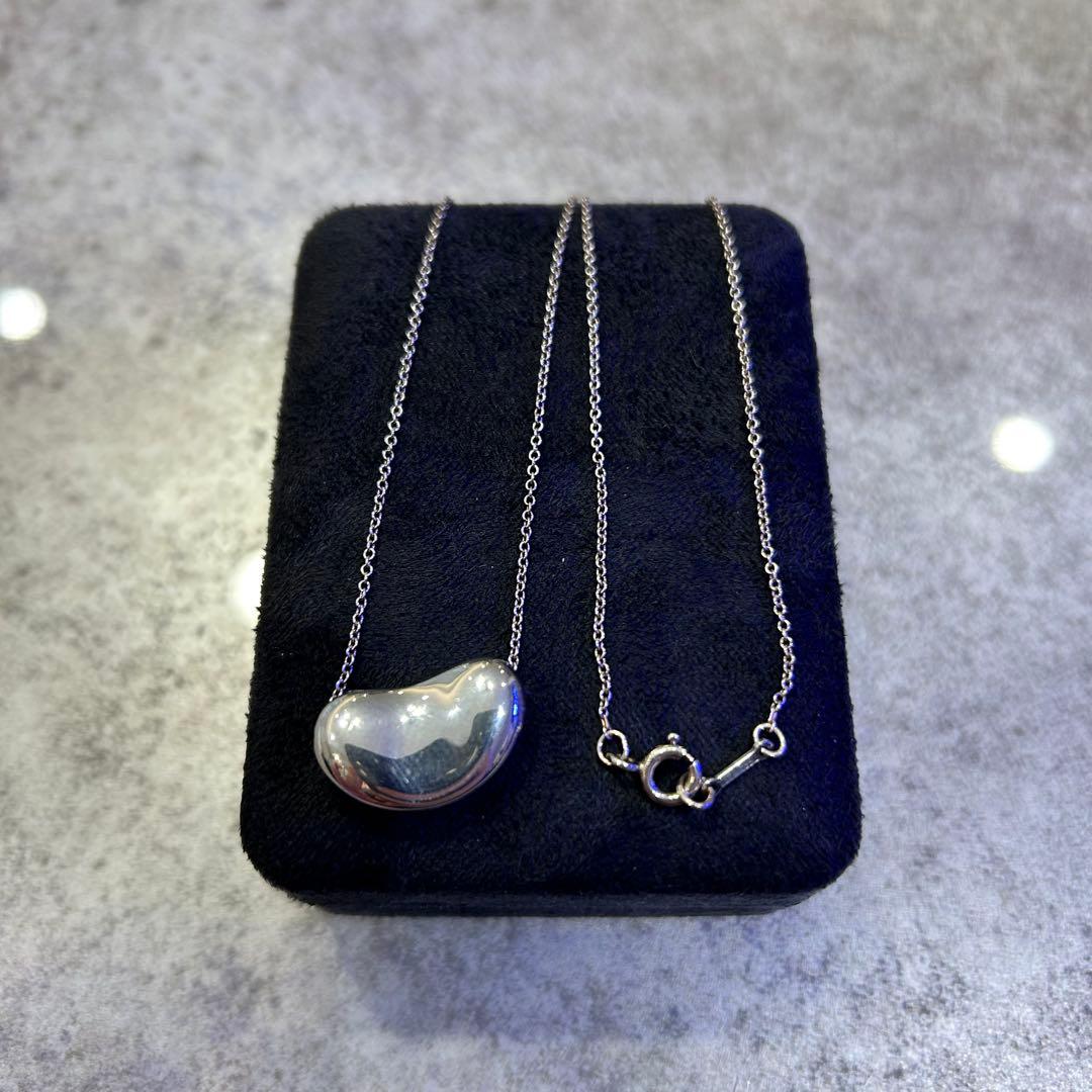 美品✨TIFFANY ティファニー　ビーンズ シルバーネックレス　40cm