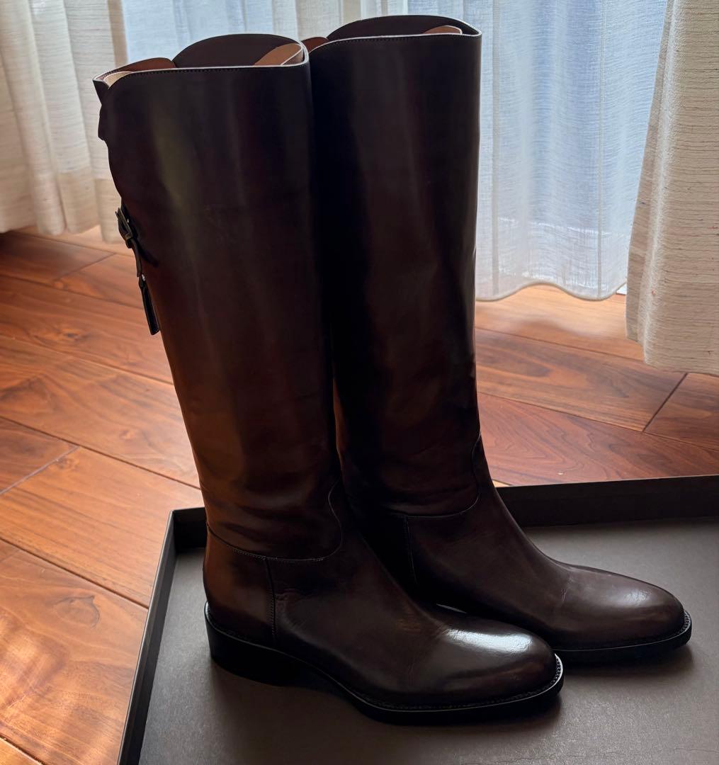 SARTORE ブーツ サルトル バック クロス　35 1/2 グレーブラウン