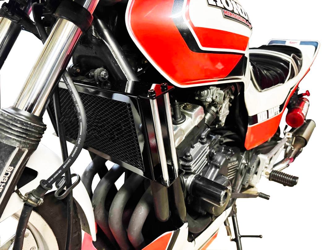 ラジエーターカバー　ジェイド250　オイルクーラー風　かっぺ　ブラック　パール入