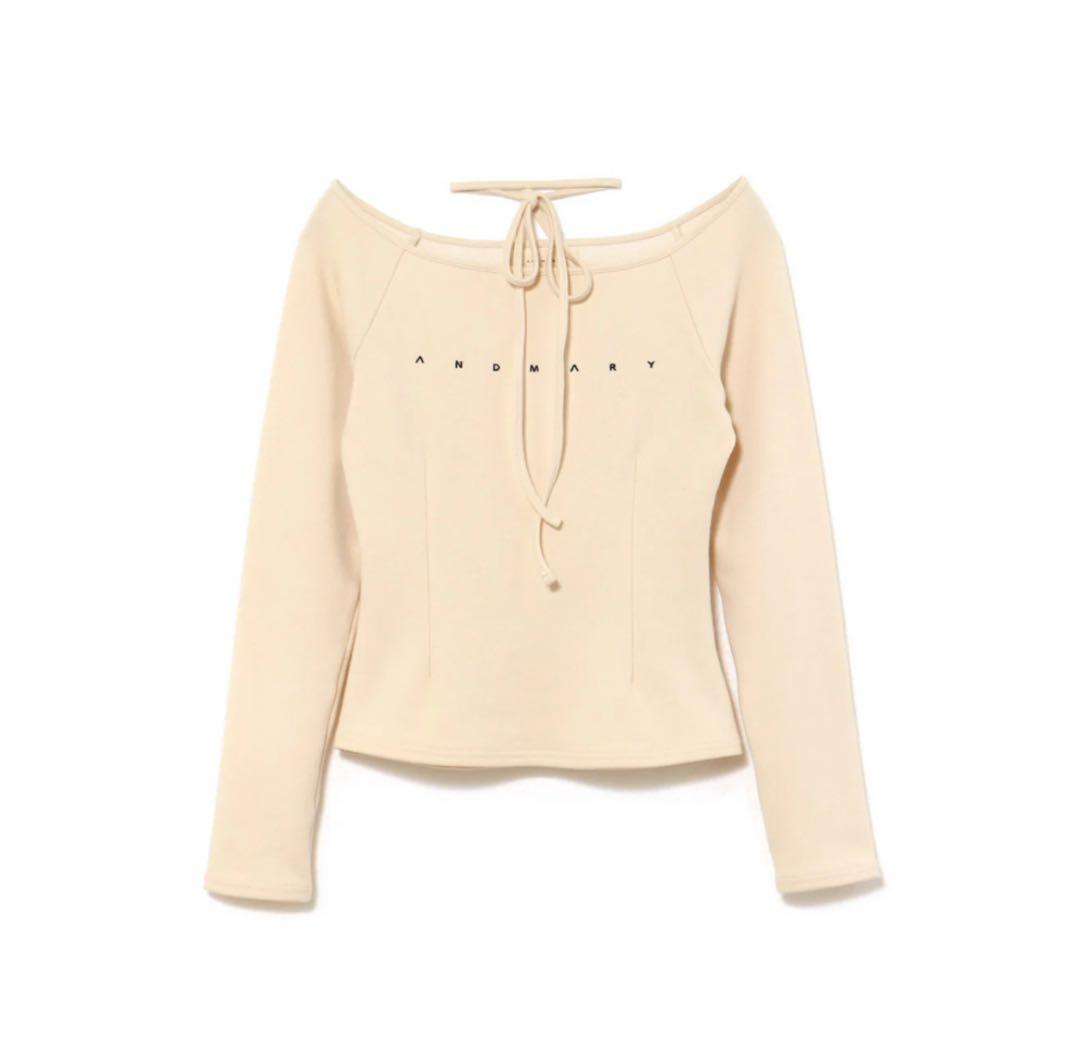 トップス Maru logo choker tops andmary