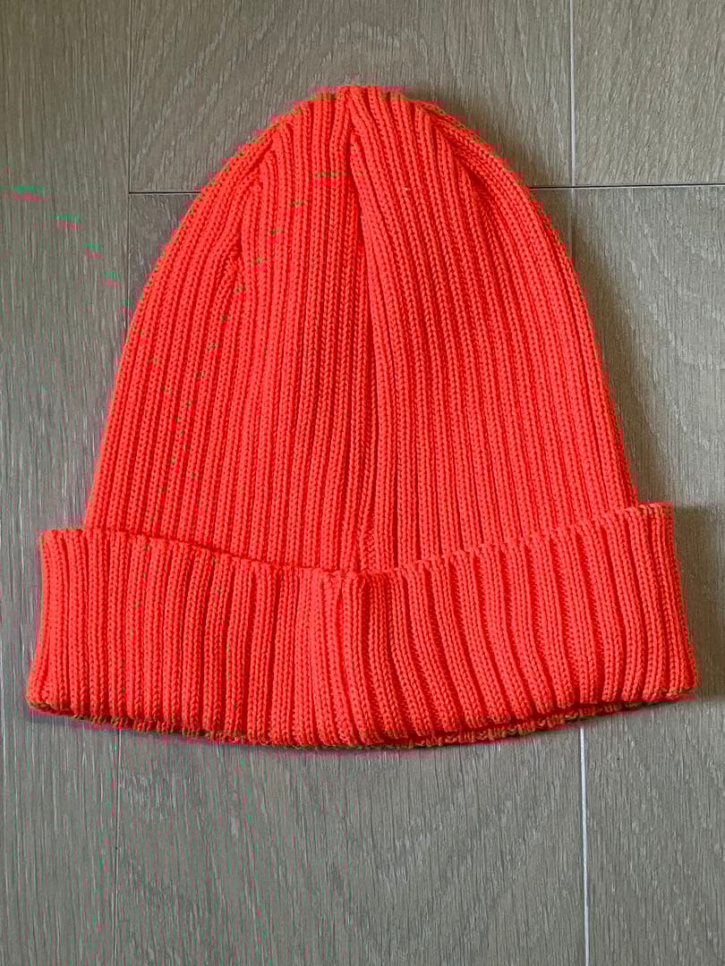 Supreme Overdyed Beanie スモールボックスロゴ　オレンジ