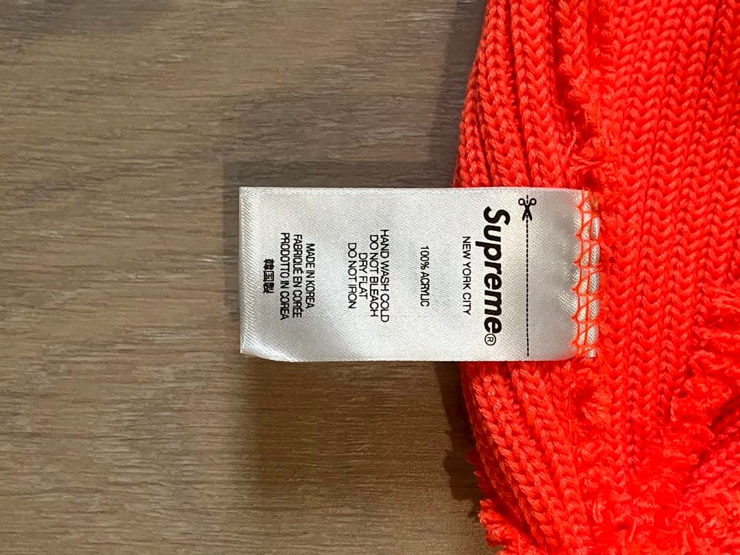 Supreme Overdyed Beanie スモールボックスロゴ　オレンジ