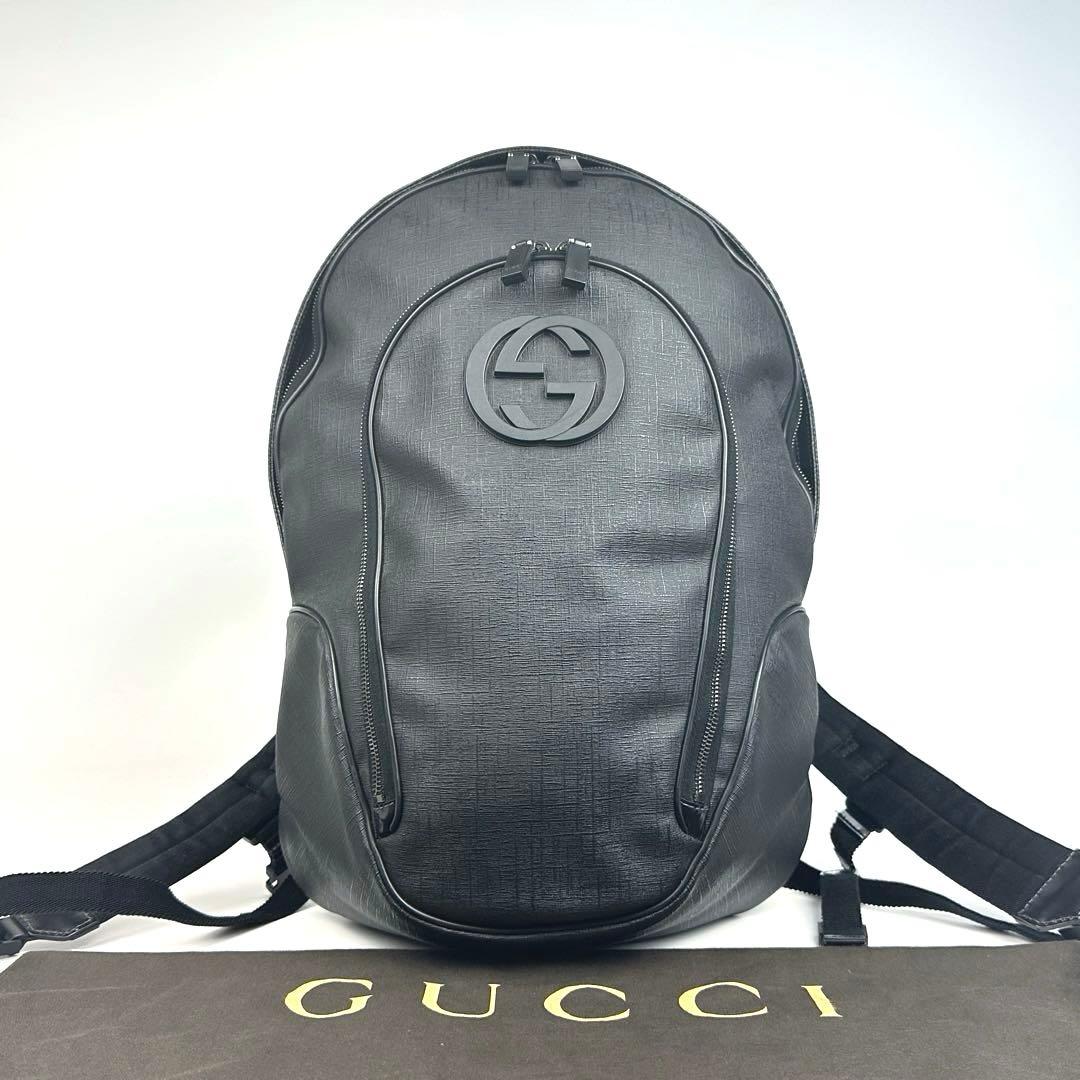 専用■グッチ インターロッキングG バックパック デイパック リュック 黒色