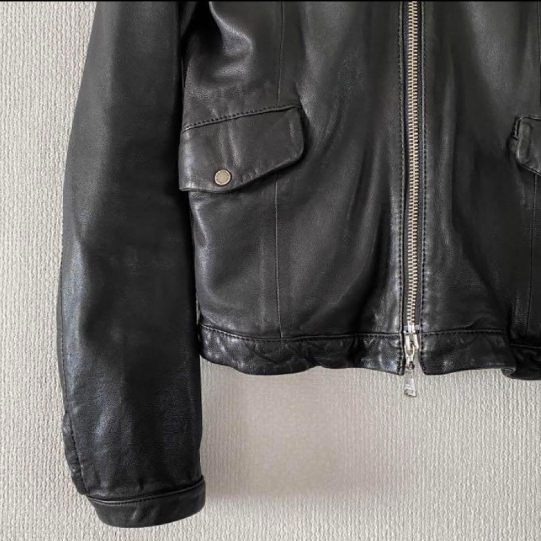 GUILD PRIME ラムレザー シングルライダースジャケット 羊革 ラブレス