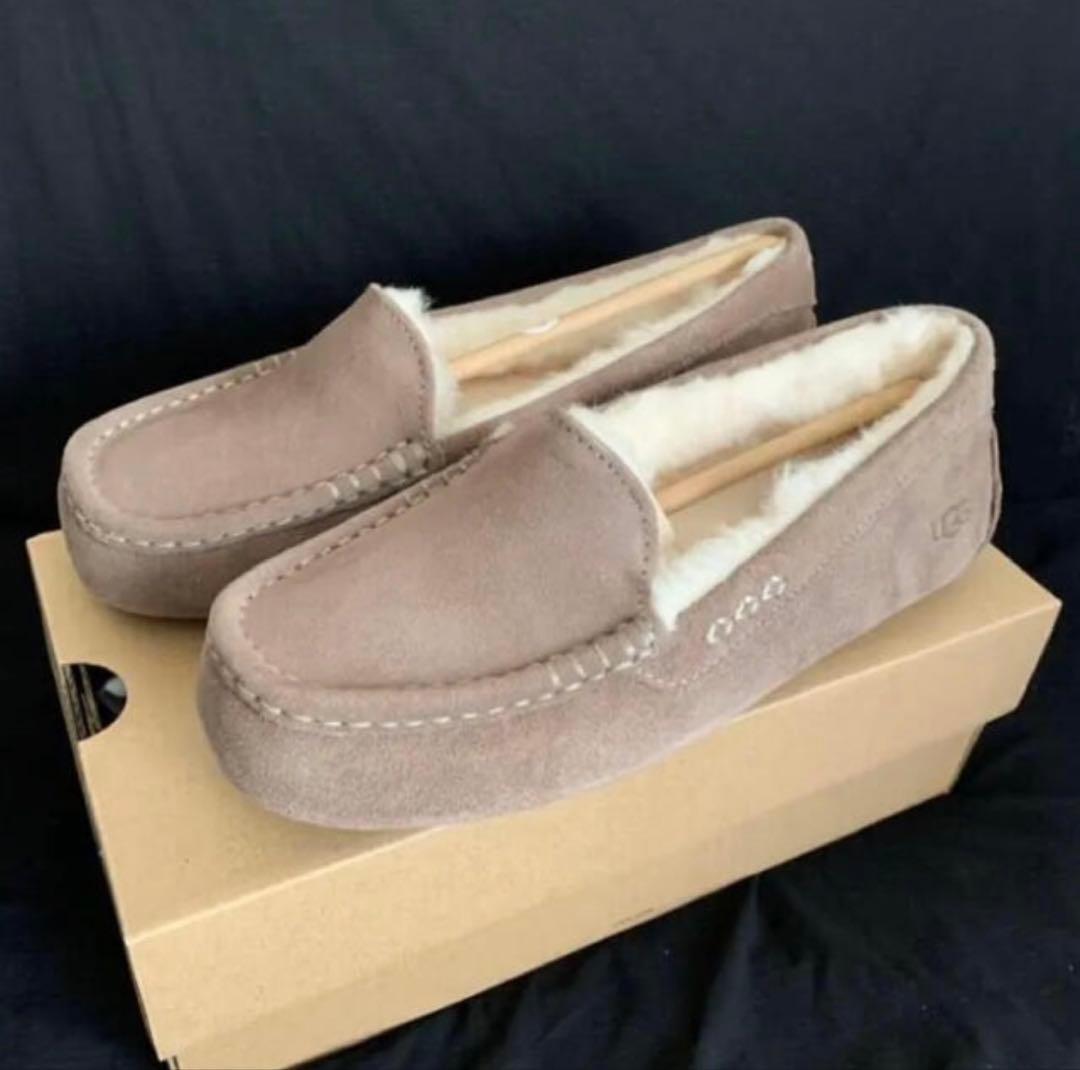 レア 希少 ❤️ UGG アンスレー ムートン モカシン スレート US6 23
