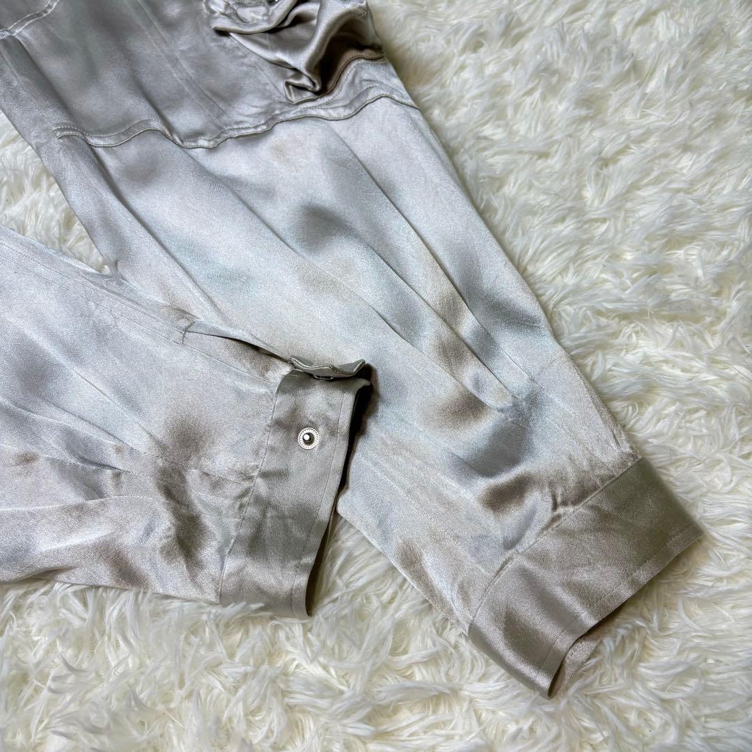 超希少 ラルフローレン ブラックレーベル シルク 絹　カーゴパンツ シルバー