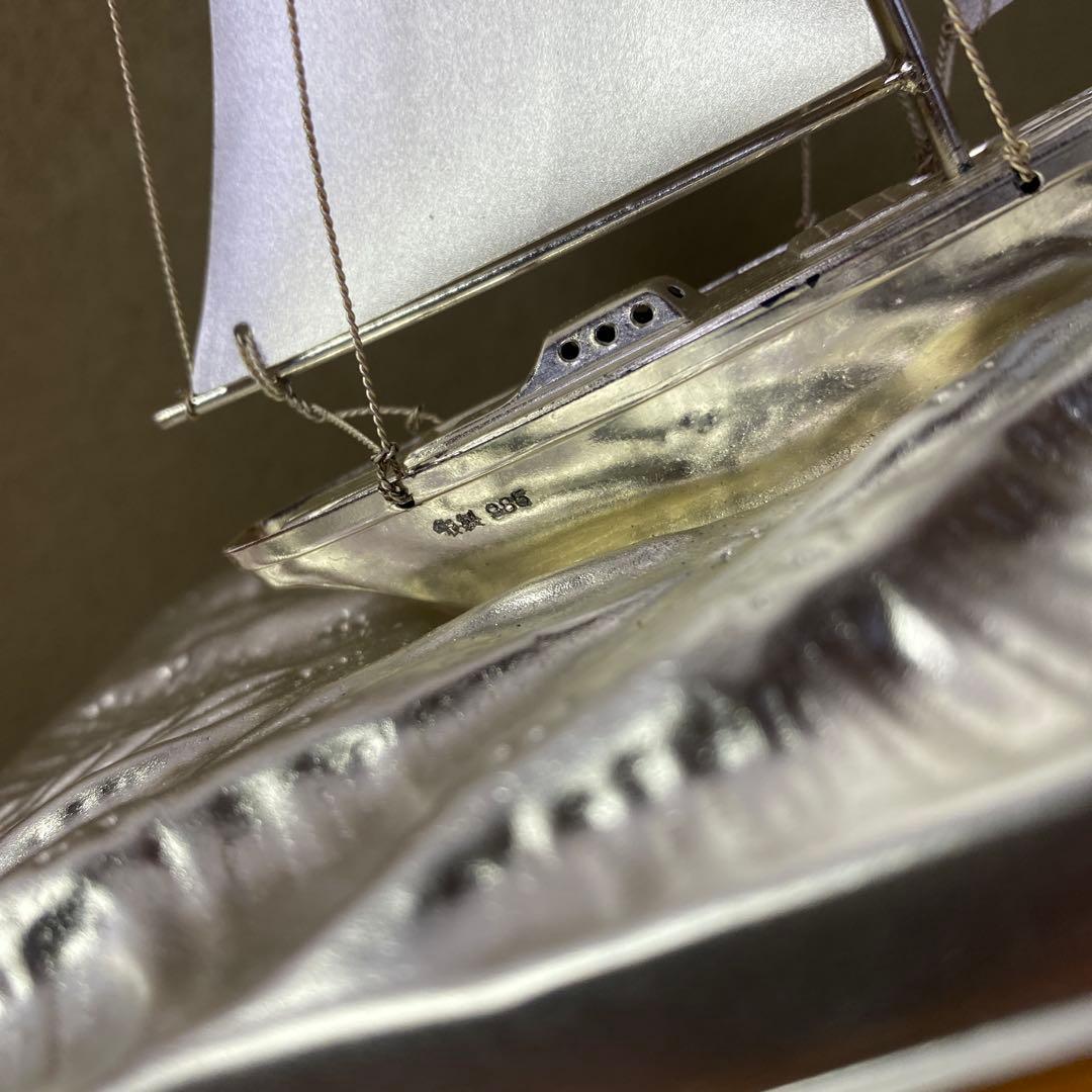 銀製　ヨット置物25cm24.5cm