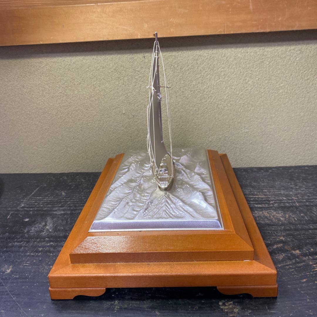 銀製　ヨット置物25cm24.5cm