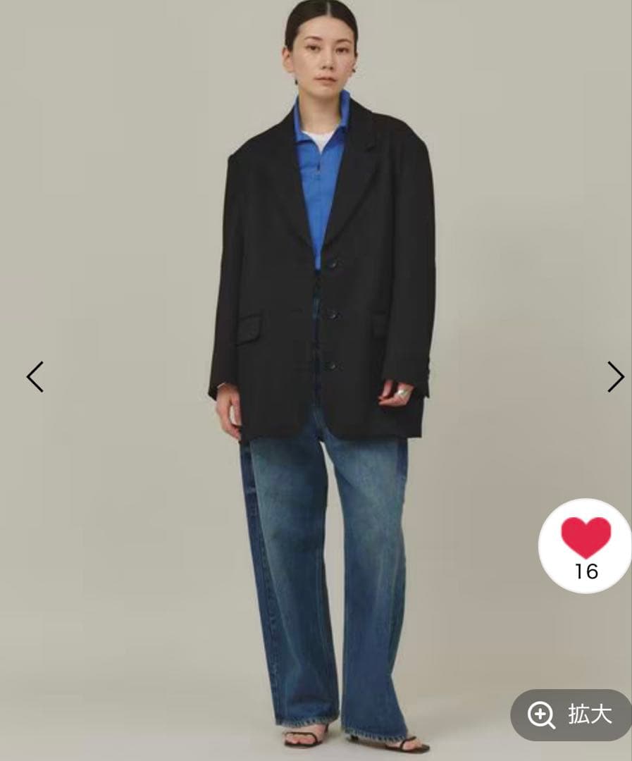 カレンソロジー　ウールギャバビッグジャケット　　ブラック