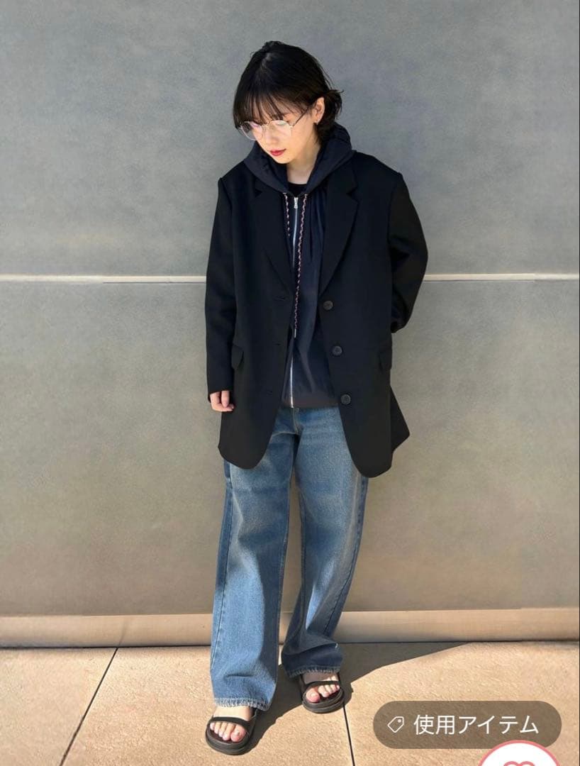 カレンソロジー　ウールギャバビッグジャケット　　ブラック