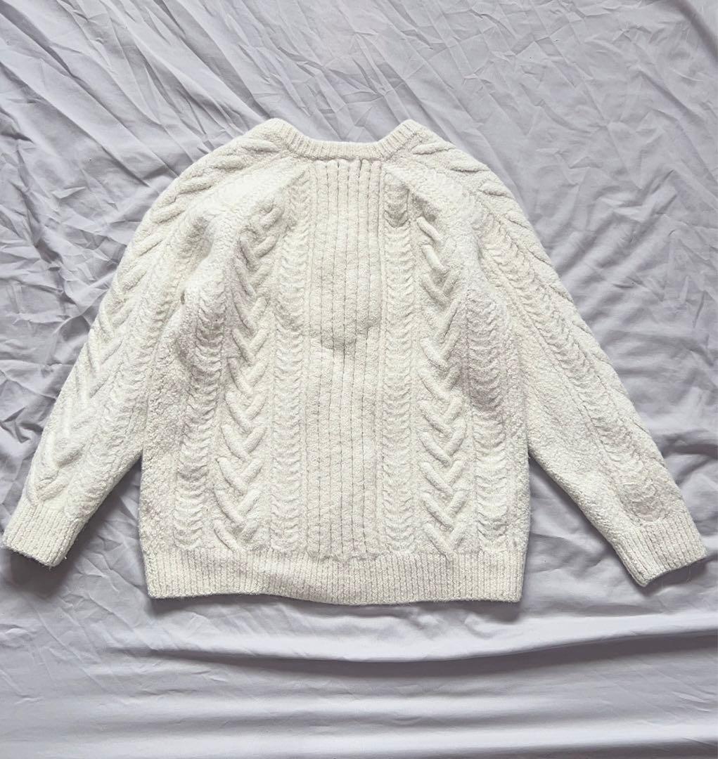 Brooks Brothers ケーブルニットセーター M ホワイト　アンゴラ
