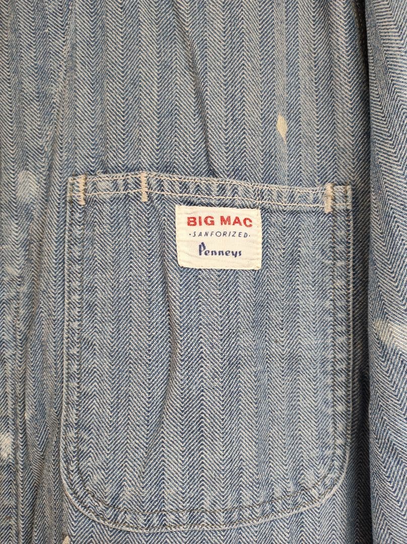 BIG MAC ストライプ オーバーオール ヘリンボーン ヴィンテージ 60s