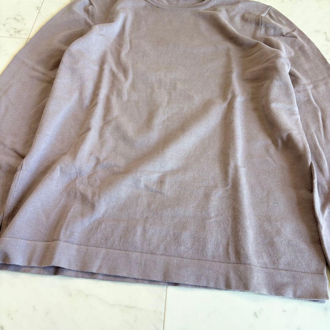 美品✨グランサッソ 12ゲージソフトコットンソリッド クルーネックニット 46