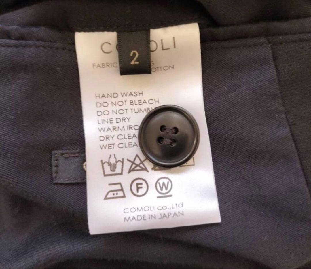 comoli コットンサテン ハンティングジャケット コモリ ブラック