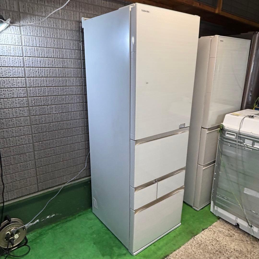 TOSHIBA 465L 冷蔵庫 おしゃれ ガラストップ【地域限定配送無料】
