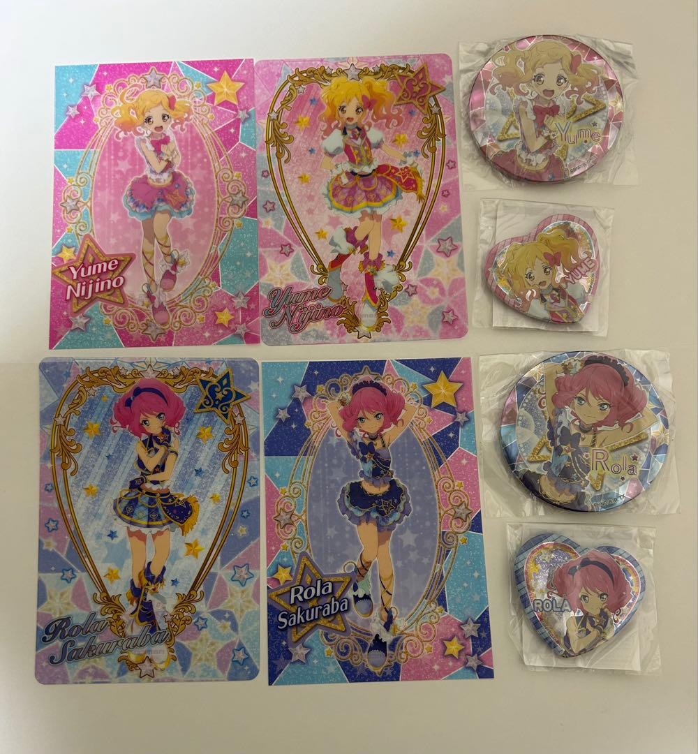 【30】アイカツスターズ　グリッターガラポン　ゆめ&ローラ セット 缶バッジ