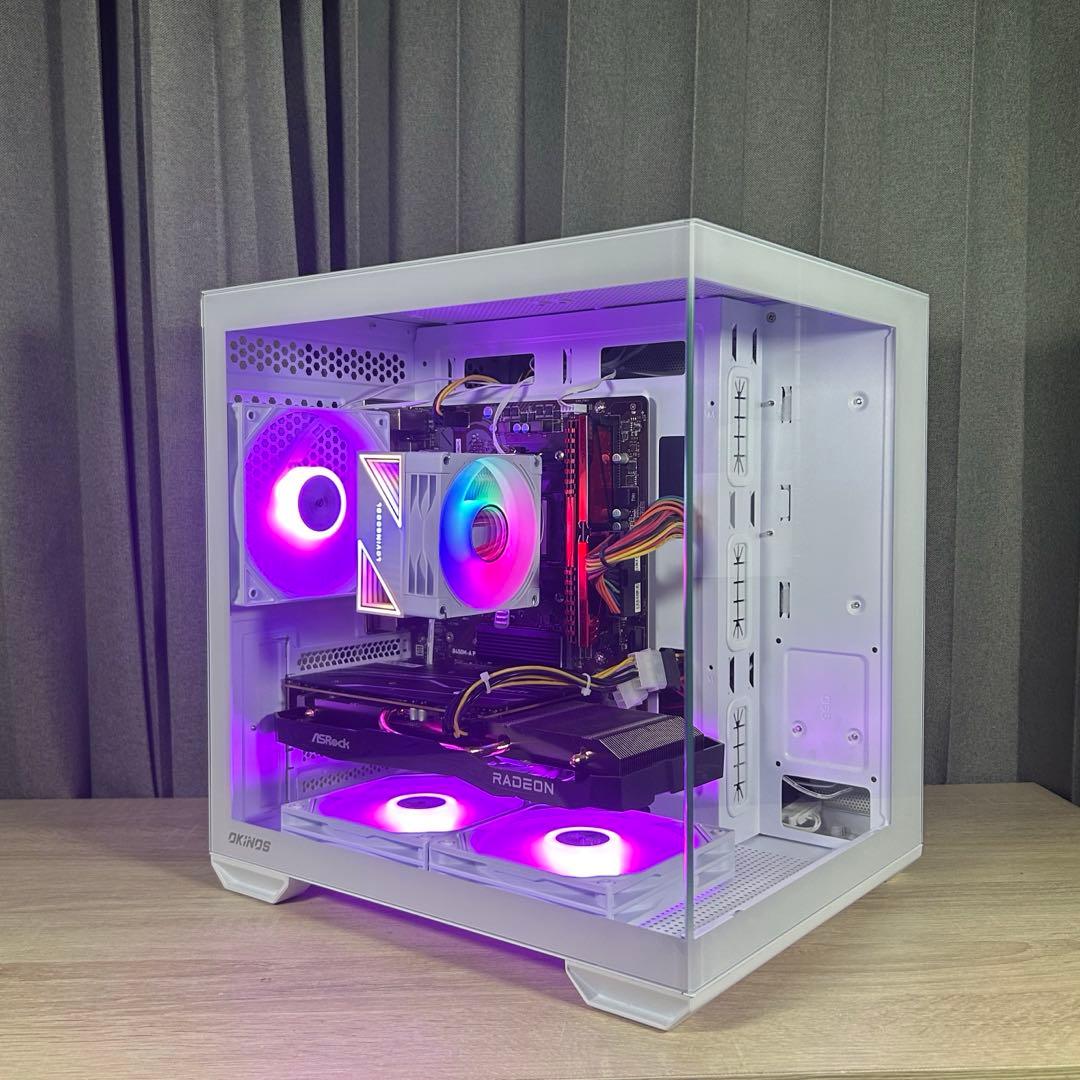 高性能 白 ゲーミングPC RX6600 Windows11 FPSゲーム快適