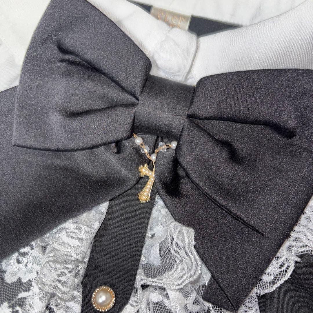 Secret Honey 袖スリットレースフリルセットアップ