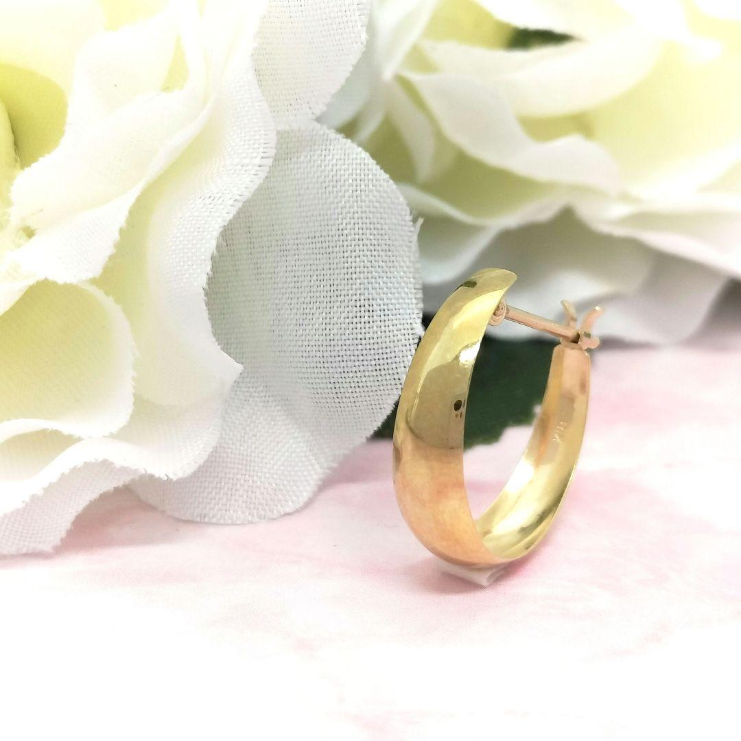 K18 ゴールド スナップワッカ ピアス シングル ピアス 片耳用 ユニセックス