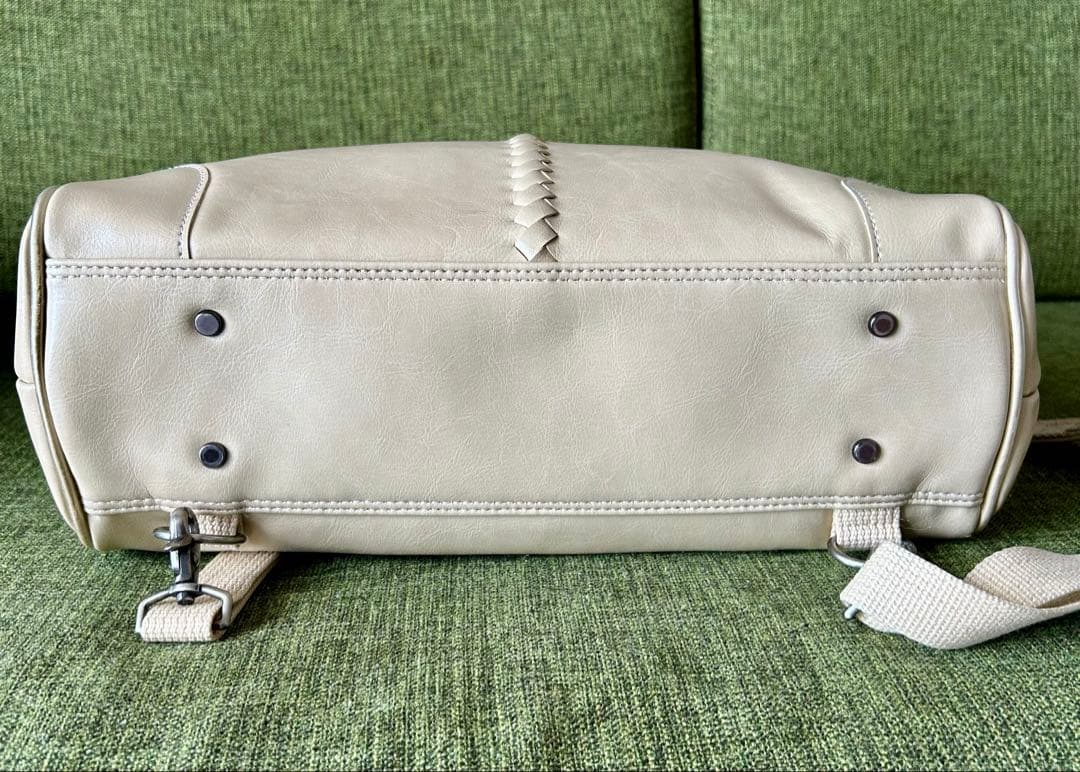 レア色　YOUTA 豊岡鞄 ダレス　木手　縦型L ライトベージュ　男女兼用