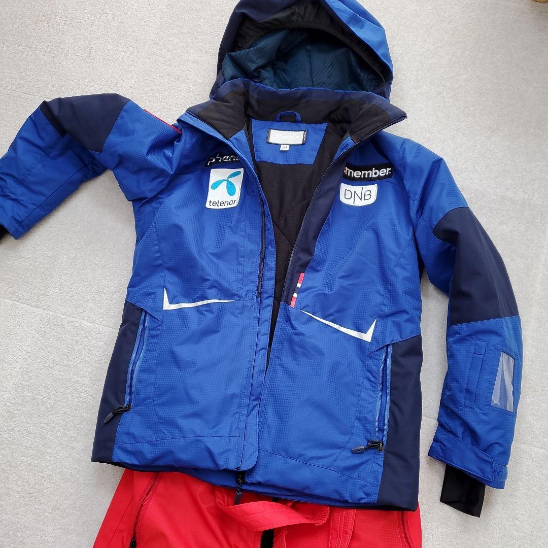 フェニックス　青ジャケットと赤パンツのスキーウェアセット160センチ