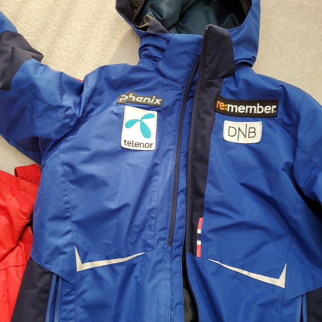 フェニックス　青ジャケットと赤パンツのスキーウェアセット160センチ