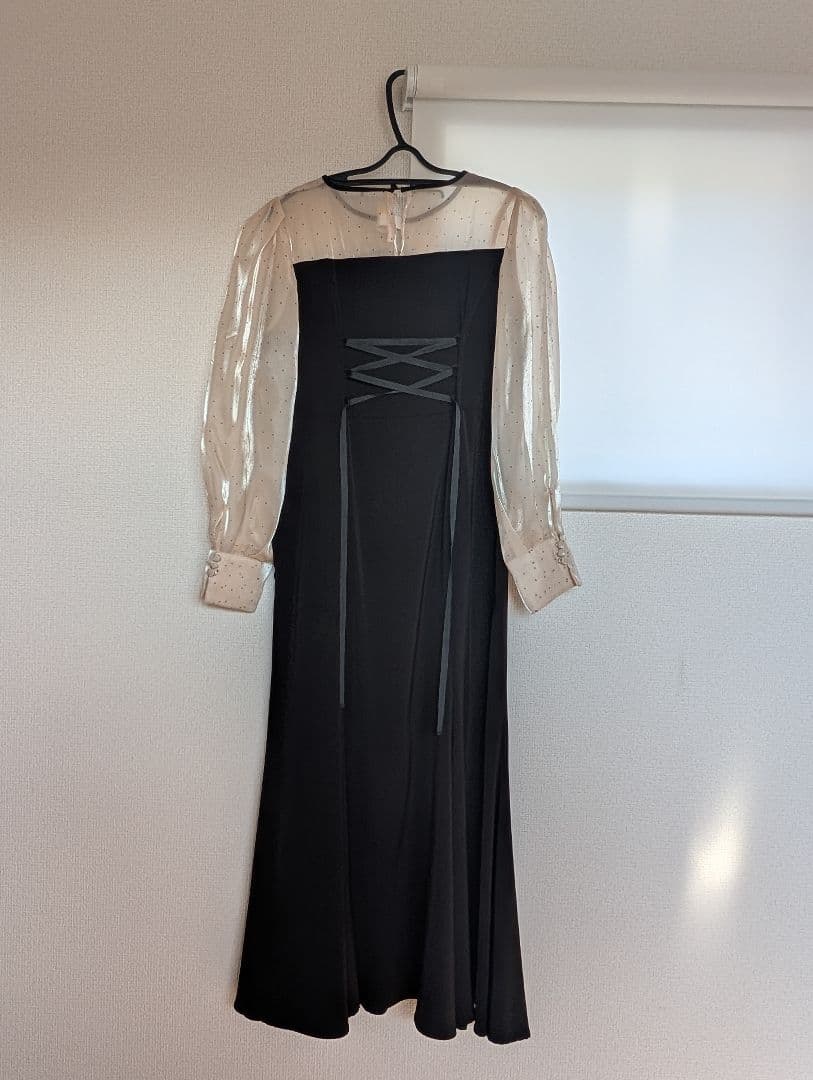 ブラック シフォン パーティードレス　SNIDEL